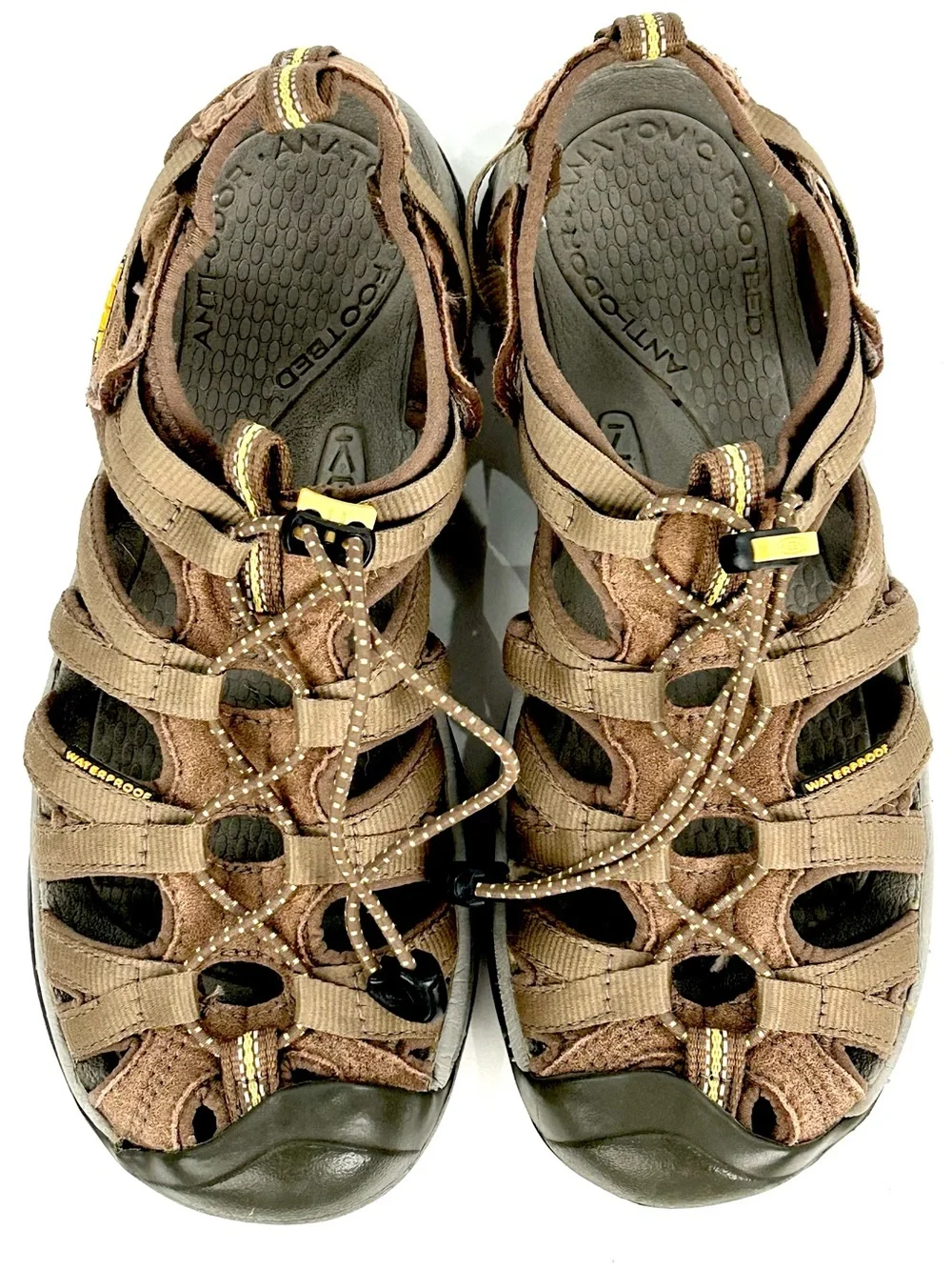 Keen Brown Sport Sandals with Yellow Accents
